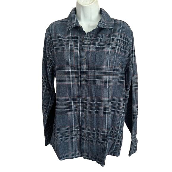 Eddie Bauer Blue Flannel Plaid Button Up Shirt Men’s Medium NEW - Picture 1 of 9